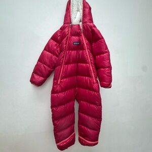 Patagonia-Red Puffer Snowsuit with Hood